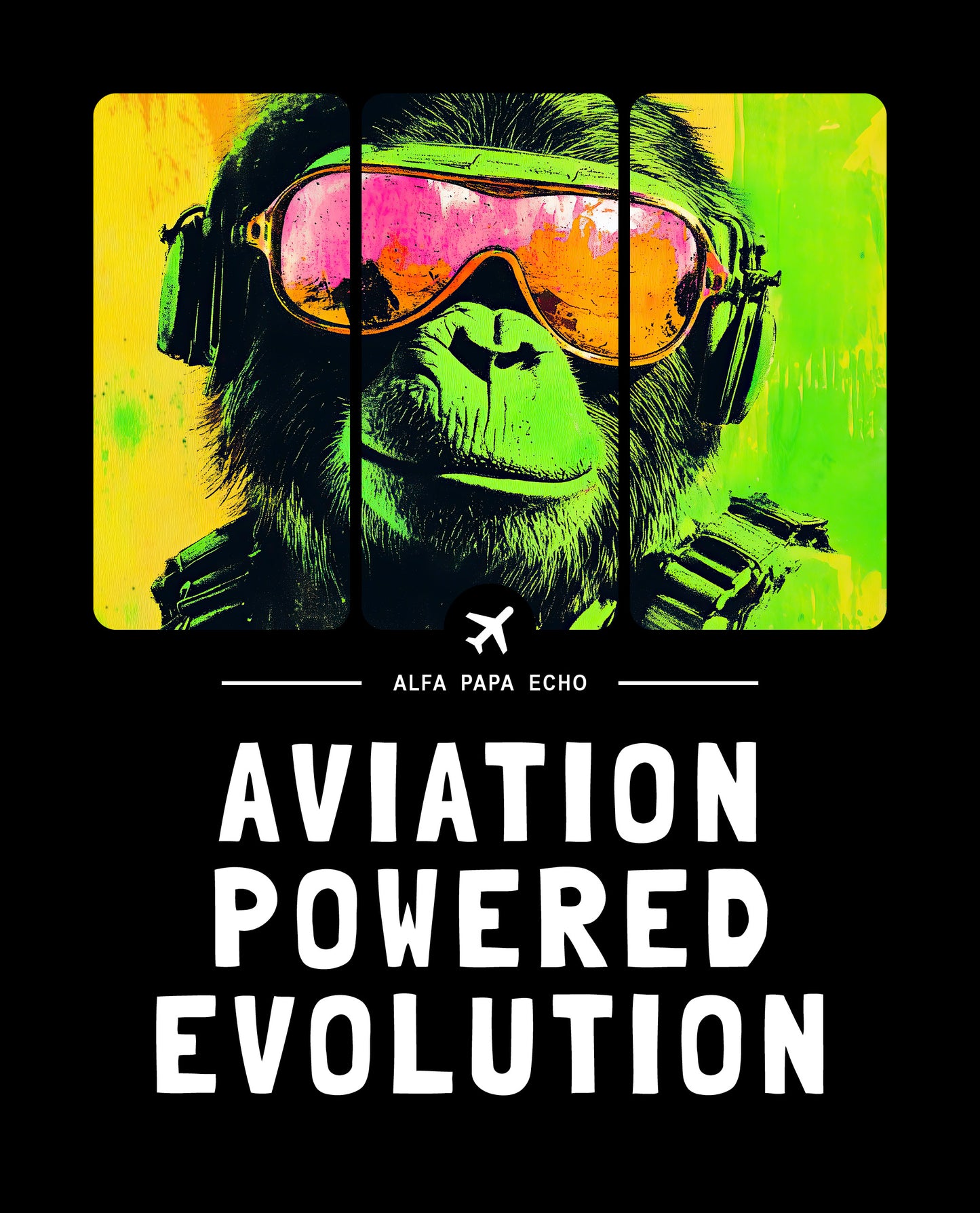 Aviation Powered Evolution - Flying Monkey T-Shirt