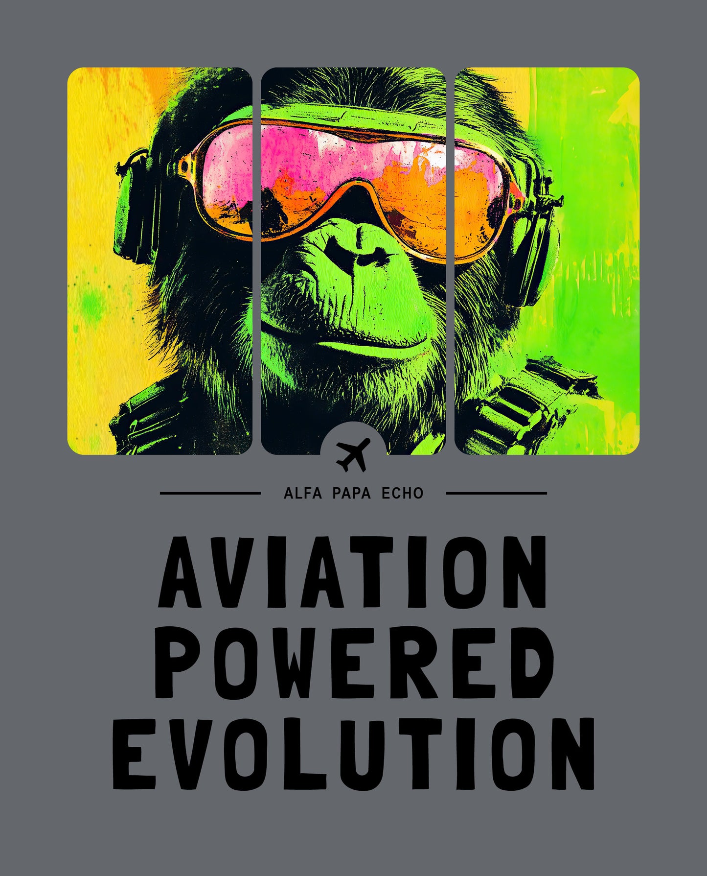 Aviation Powered Evolution - Flying Monkey T-Shirt