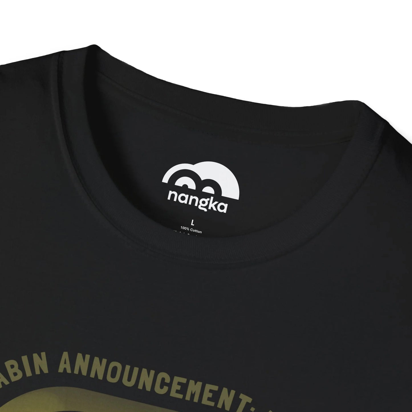 Cabin Announcement: Tuna - Soaring Cat T-Shirt Black Collar