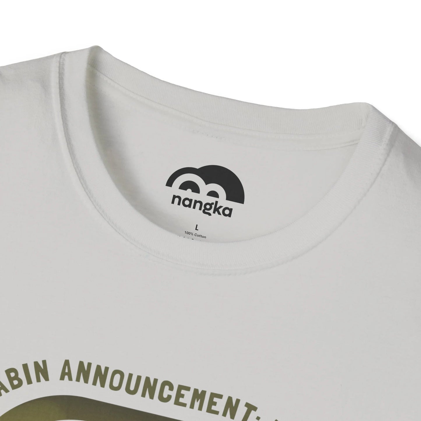 Cabin Announcement: Tuna - Soaring Cat T-Shirt Ice Grey Collar