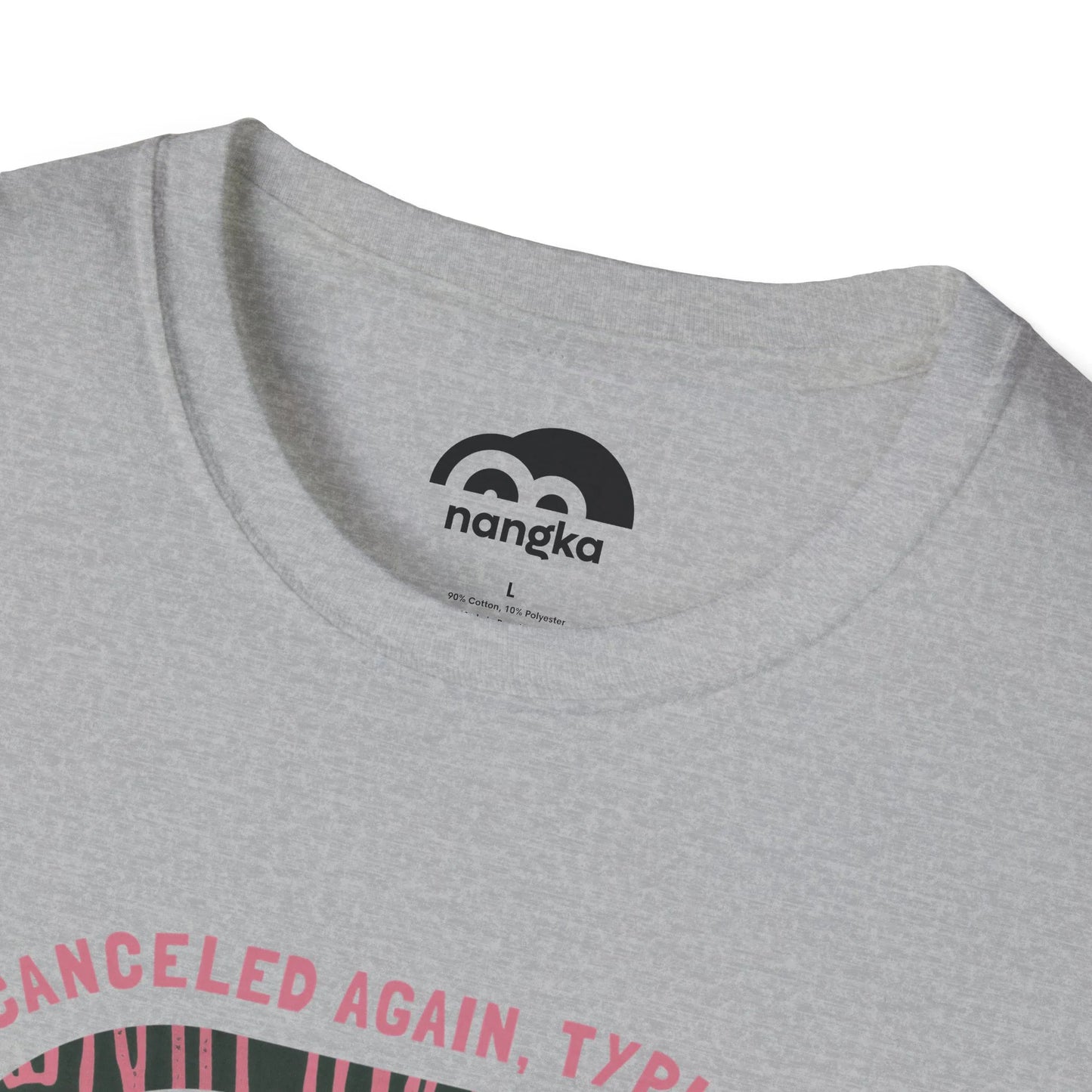 Cancelled Again, Typical - Soaring Cat T-Shirt Spot Grey Collar