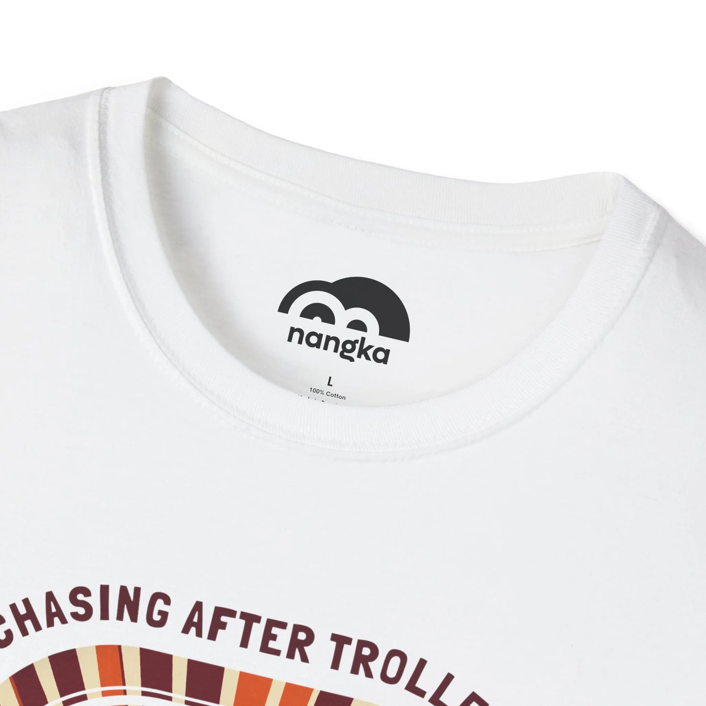 Chasing After Trolleys - Soaring Cat T-Shirt White Collar