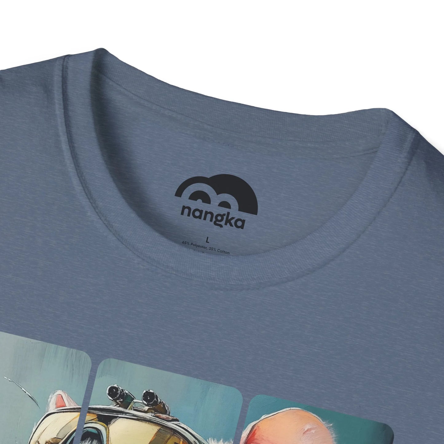Rapidly Ascending Tail - Runway Rodent T-Shirt Heather Indigo Collar