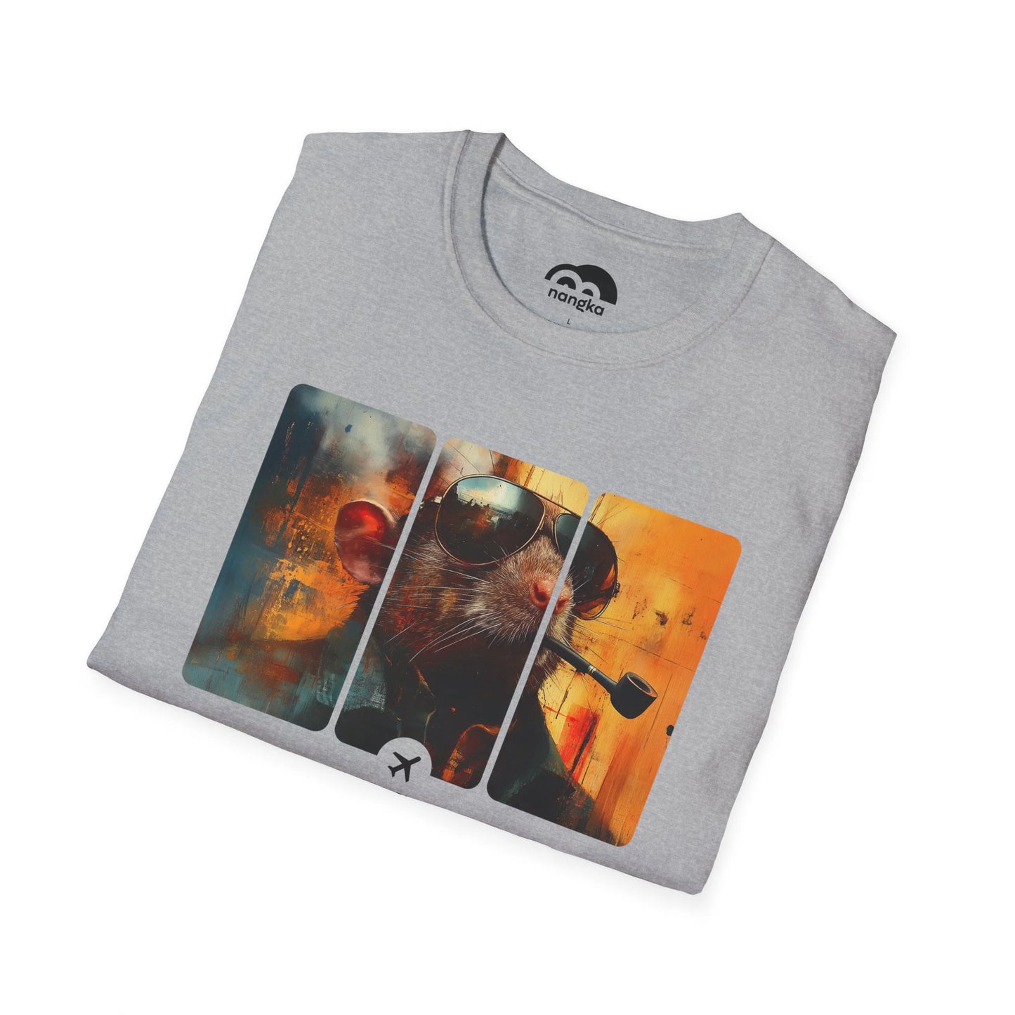 Retired at Transit - Runway Rodent T-Shirt Sport Grey Folded