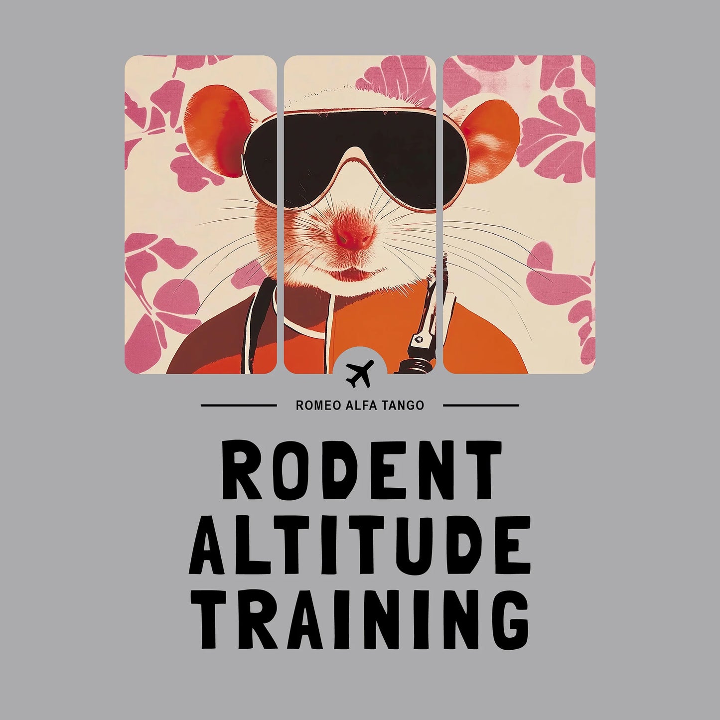 Rodent Altitude Training - Runway Rodent T-Shirt Spot Grey Artwork