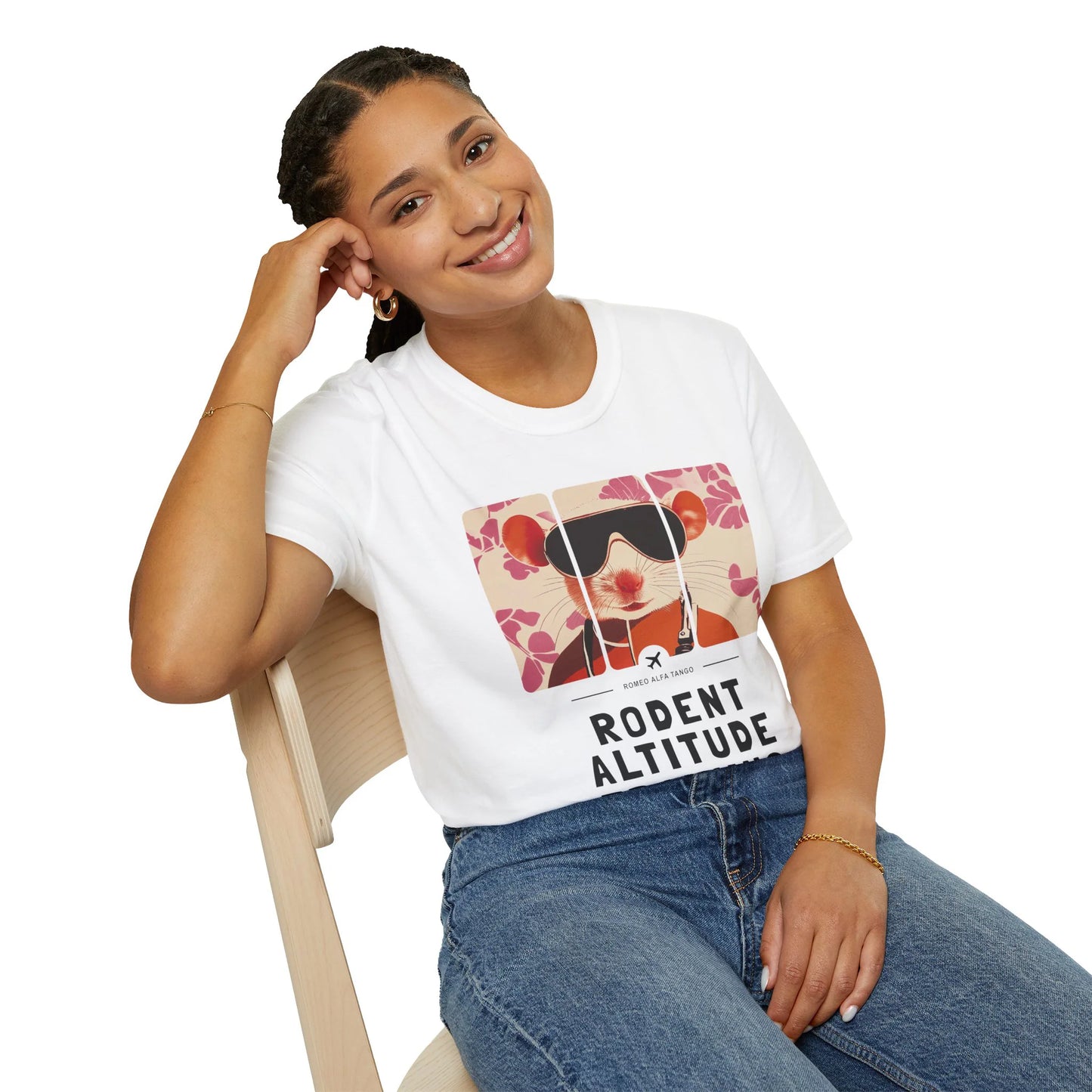 Rodent Altitude Training - Runway Rodent T-Shirt White Sitting