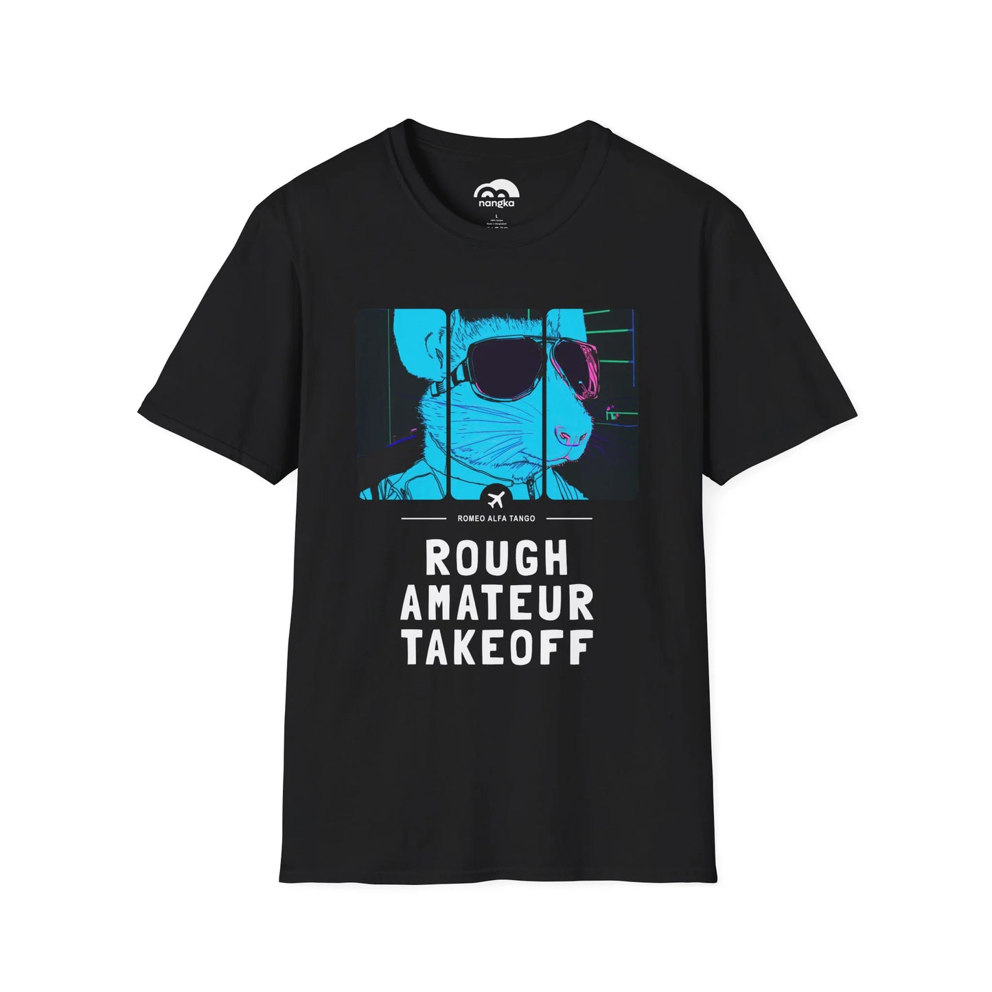 Rough Amateur Takeoff - Runway Rodent T-Shirt Black Front
