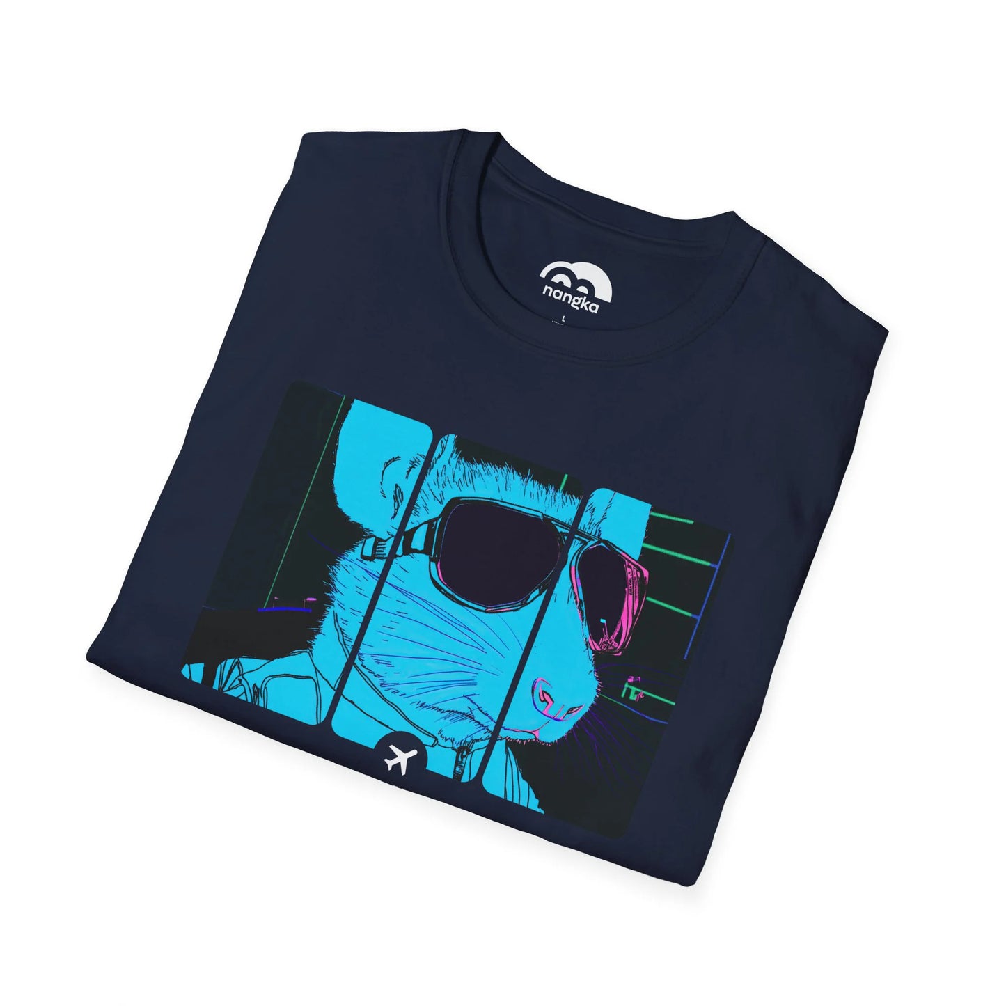 Rough Amateur Takeoff - Runway Rodent T-Shirt Navy Blue Folded