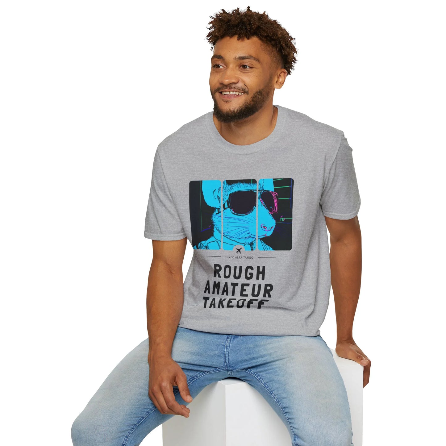 Rough Amateur Takeoff - Runway Rodent T-Shirt Sport Grey Sitting