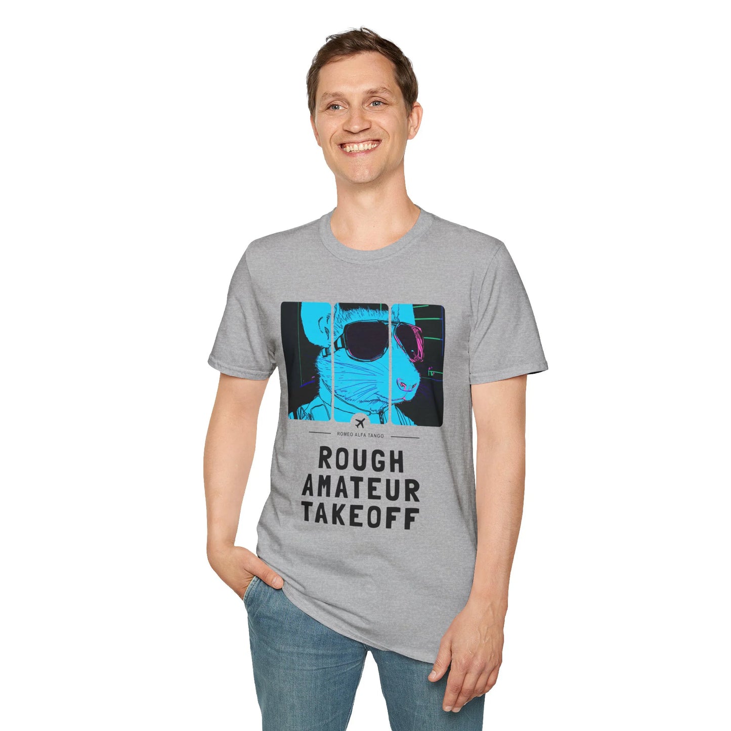 Rough Amateur Takeoff - Runway Rodent T-Shirt Sport Grey Standing