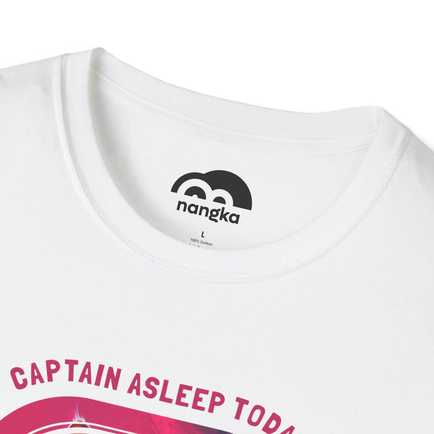 Captain Asleep Today - Soaring Cat T-Shirt White Collar