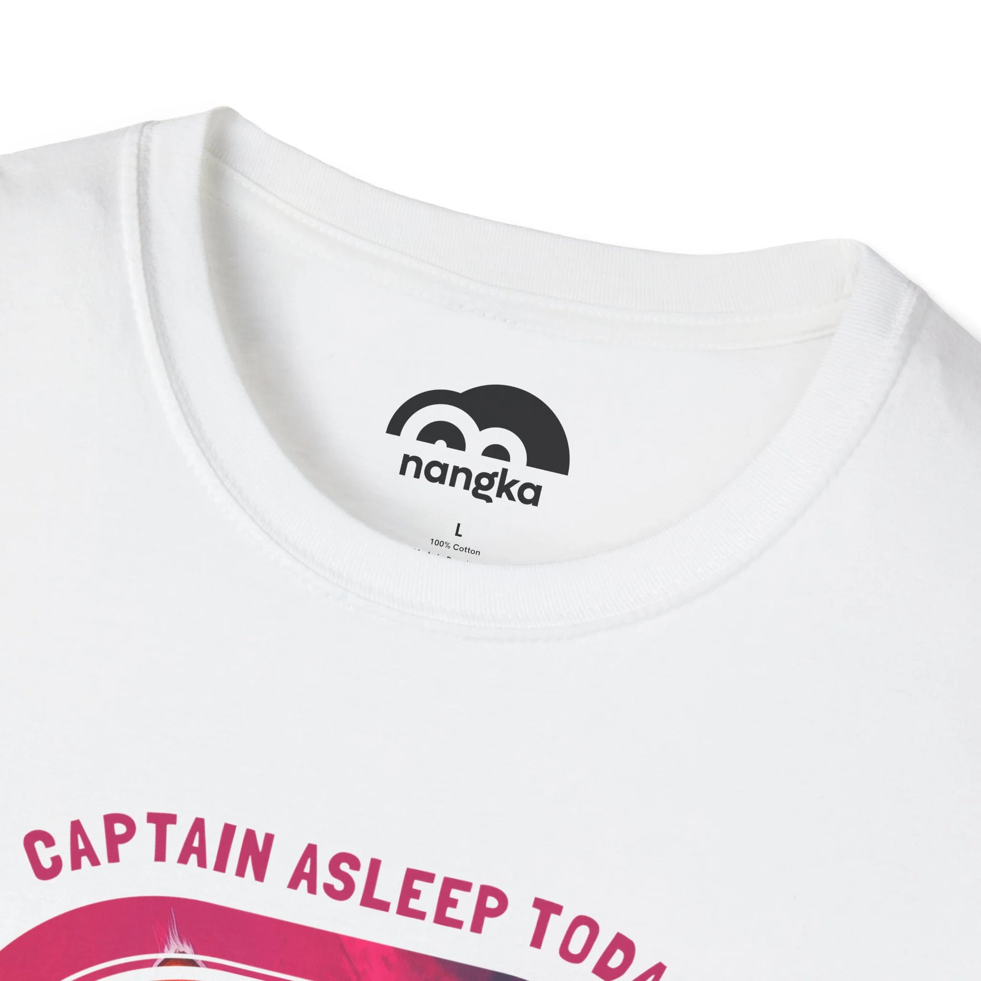 Captain Asleep Today - Soaring Cat T-Shirt White Collar