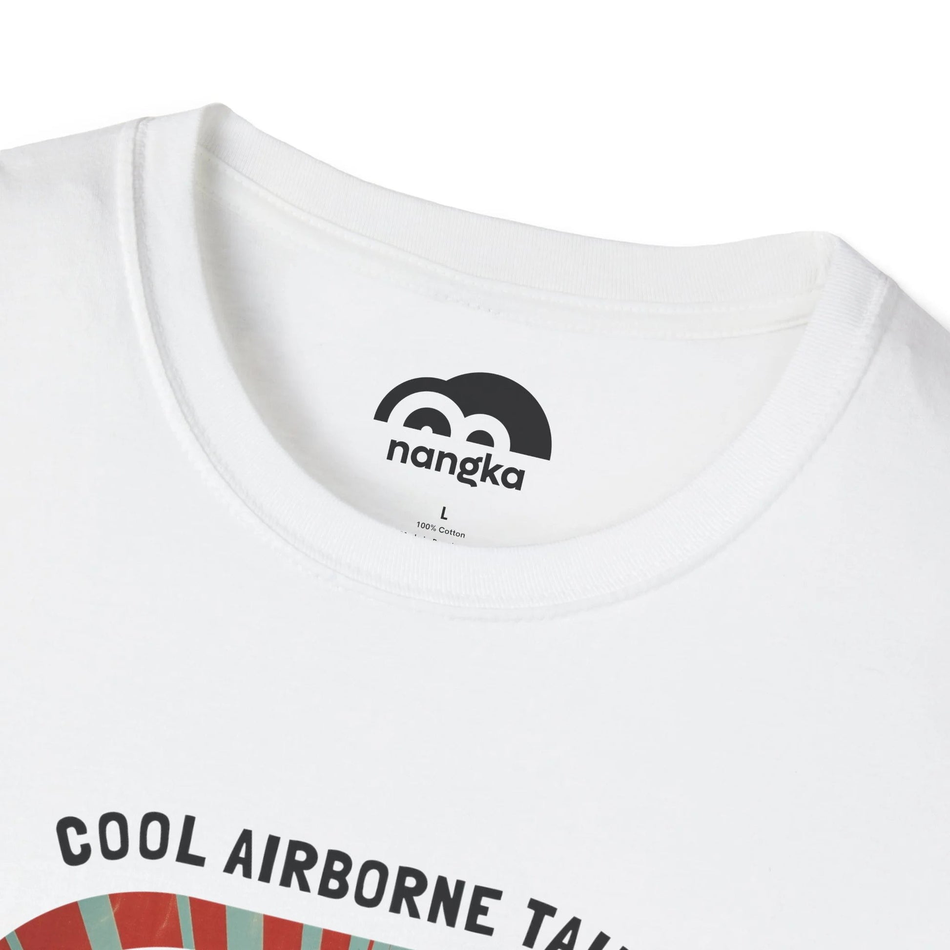 Cool Airborne Tail - Soaring Cat T-Shirt White Closeup