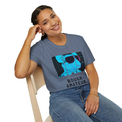 Rough Amateur Takeoff - Runway Rodent T-Shirt Heather Indigo Siting